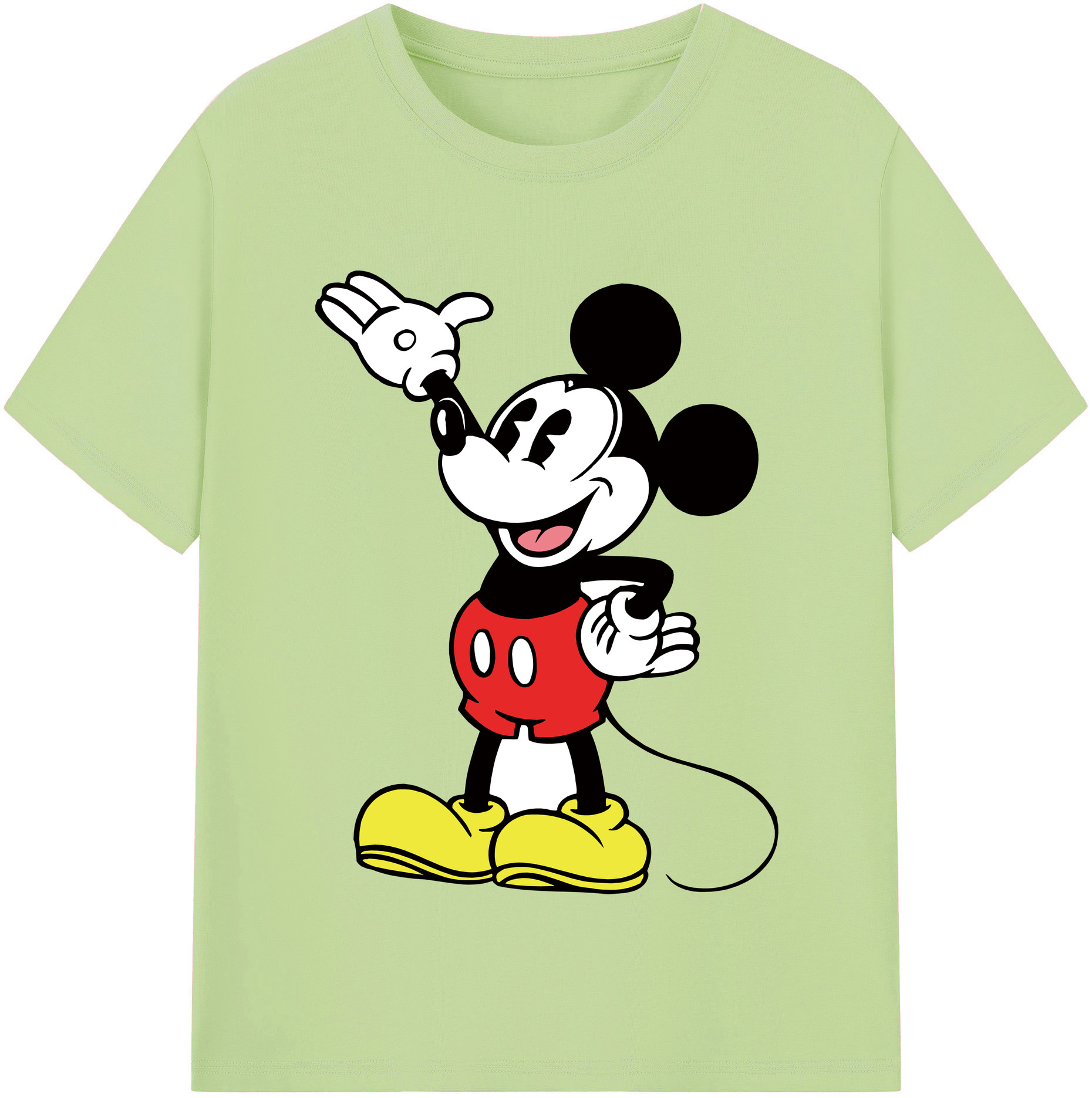 （画像用） ミッキーマウス Mickey Mouse 綿100％半袖Tシャツ（フロントプリント）